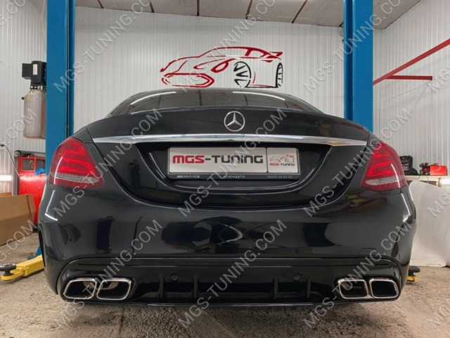 Задний диффузор в стиле C63 AMG Рестайлинг на Mercedes C Class W205