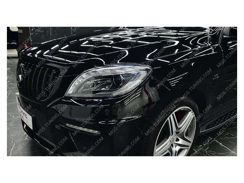 черная решетка радиатора GT style panamericana китовый ус амг Mercedes Benz ML class W166