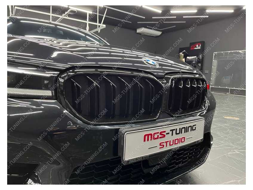 Решетка радиатора черный глянец в стиле M5 ноздри на BMW 5 series G30 бмв 5 серия г30 рестайлинг 2020+