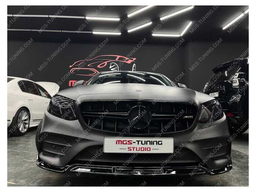Решетка радиатора в стиле е63с 63с амг полностью черная Губа переднего бампера на мерс е-класс ешка мерседес е класс 213 Mercedes Benz e class в кузове W213 дорестайлинг 2016-2020