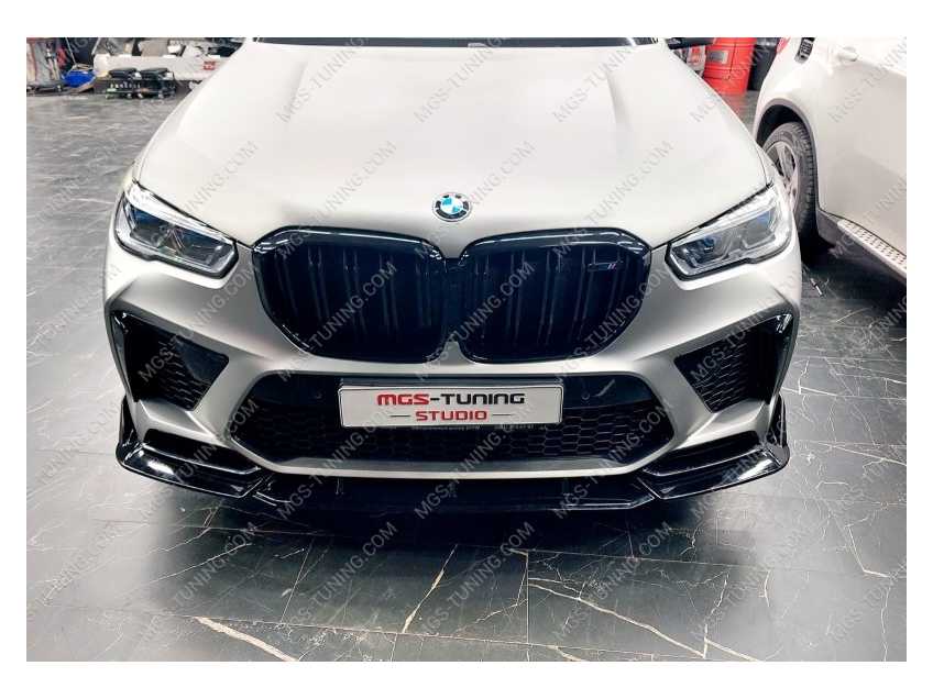 обвес комплект дооснащения обвес чёрный глянец для BMW X5M F95 с 2019 года губа лезвия накладки на пороги порогов сплиттеры бмв икс 5 м икс5м х5м ф95