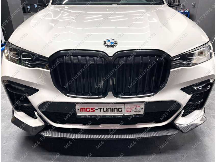 Губа переднего бампера карбон на BMW X7 G07