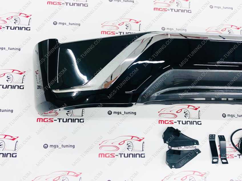 Передняя губа Executive Black Toyota Land Cruiser 200 2015+ (черный)