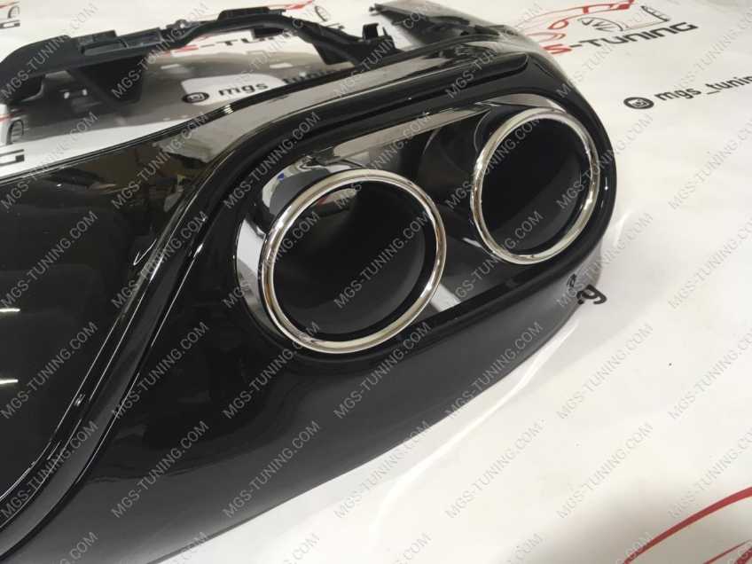 Диффузор Mercedes E-class Coupe С238 E53 AMG черный + хром насадки
