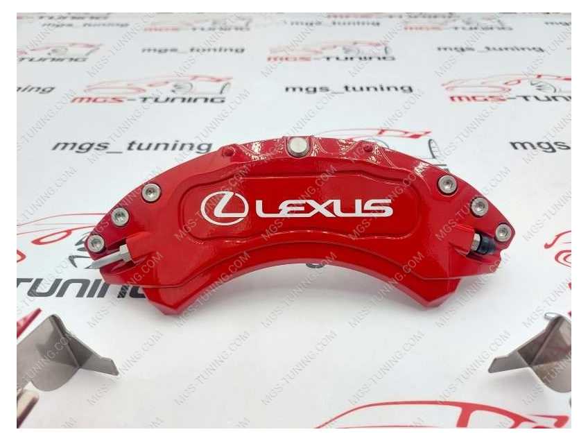 Накладки на суппорта Lexus LX 2015 - н.в. красные алюминиевые