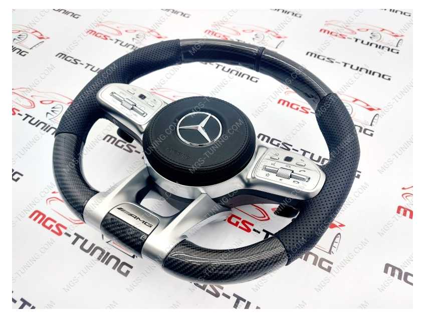 Руль Mercedes 63 AMG карбон с активным круиз контролем + подушка