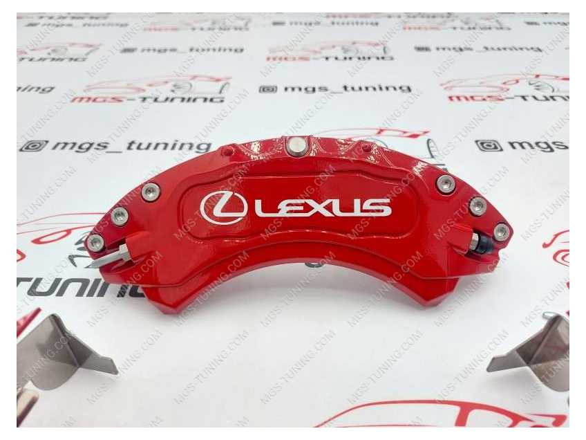 Накладки на суппорта Lexus красные алюминиевые