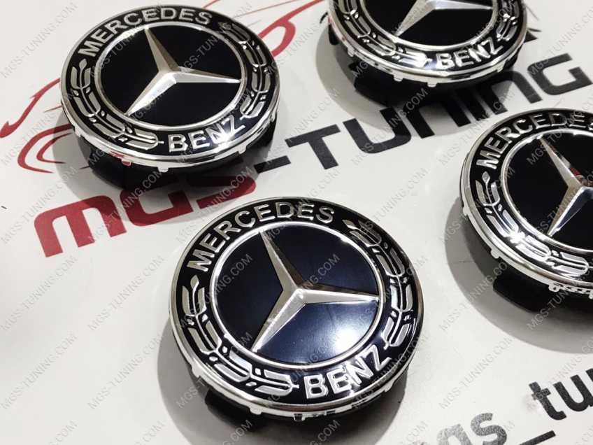 Колпачки Mercedes Benz Classic new черный 4 шт.