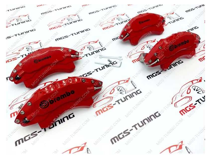 Накладки на суппорта Ford Mustang 14 - н.в. алюминиевые красные