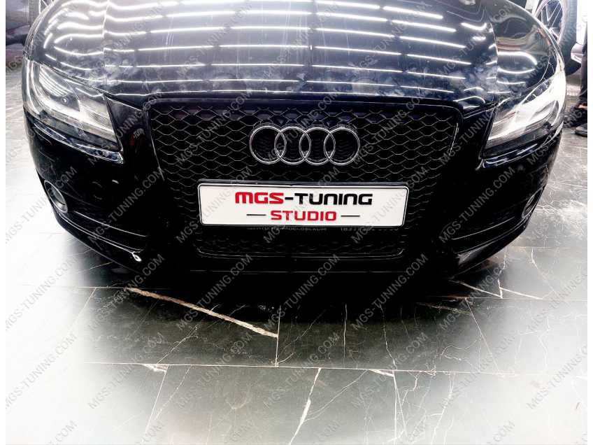 решетка радиатора RS5 черная хром кольца Audi A5 8T дорест 07-11