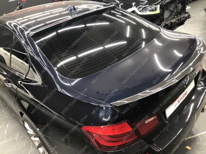 спойлер м4 стиль на крышку багажника карбон и на заднее стекло v стиль для BMW 5 серии кузов F10