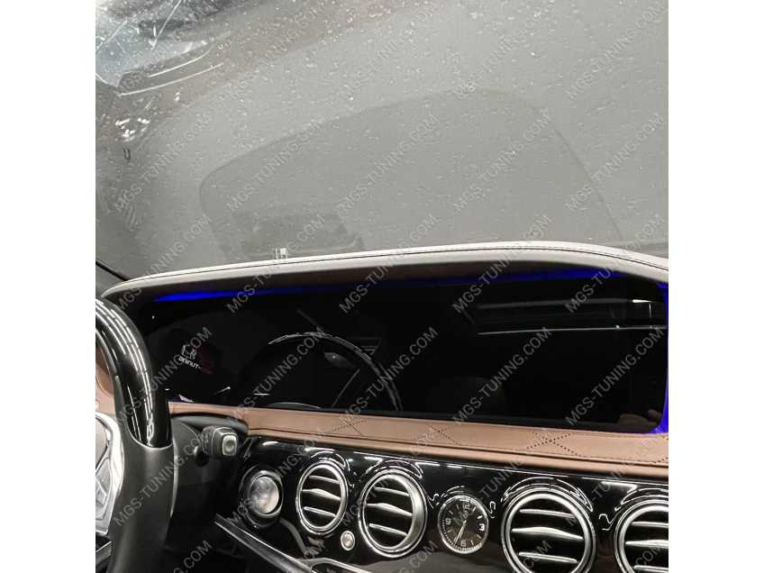 рестайлинговое стекло приборной панели Mercedes S класс 222 дорест