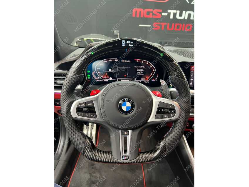 руль с LED дисплеем BMW 3 series G20 карбон кожа с подушкой безопасности