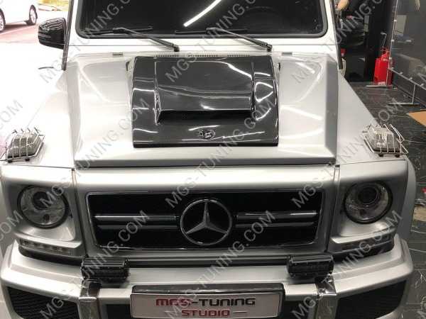 карбоновый горб накладка карбоновые зеркала капот карбоновые накладки на стойки шильдики амг 63 би турбо Mercedes G class W463 