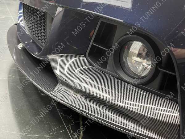 Решетка радиатора карбоновая в стиле M5 ноздри на BMW F10 бмв 5 серия ф10; -Губа переднего бампера в стиле M-Performance под карбон (аквапринт)