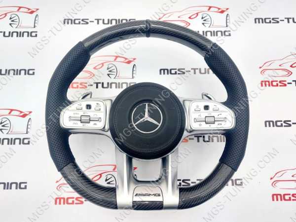 Руль Mercedes 63 AMG карбон с активным круиз контролем + подушка