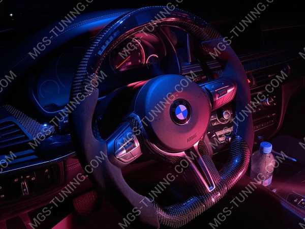 Руль спортивный BMW Performance Карбоновый руль БМВ Дисплей руль бмв 