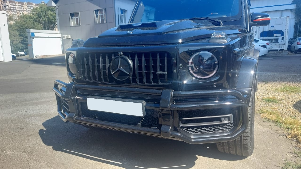Кенгурятник переднего бампера Mercedes G-class w464 черный