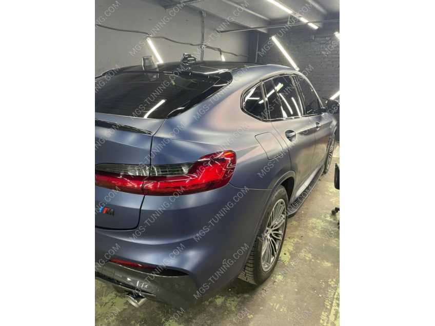 Плавники на заднее стекло черный глянец + пороги Black BMW X4 G02