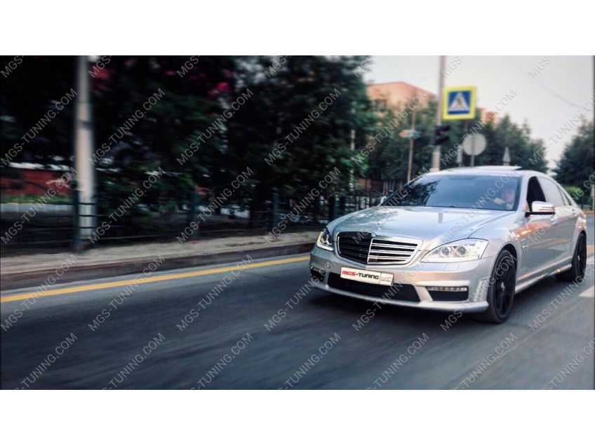 Обвес с фарами + зеркала S-Class W221