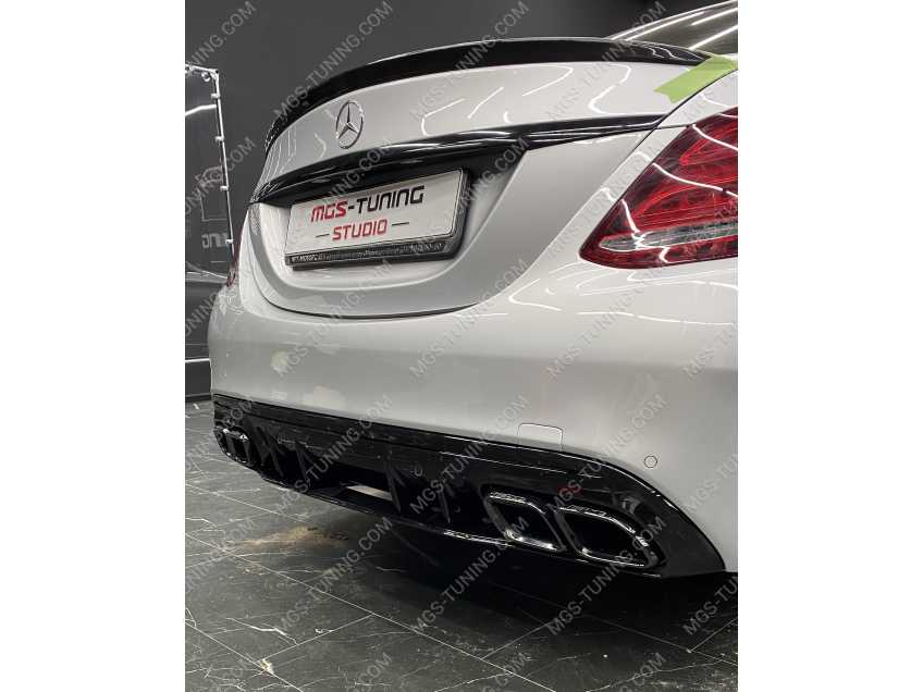 Диффузор с насадками C63 AMG Black рест Mercedes W205