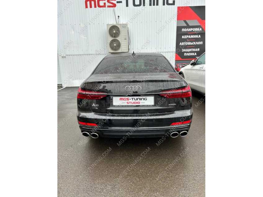 Диффузор в стиле S6 с хром насадками Audi A6 C8 S-line