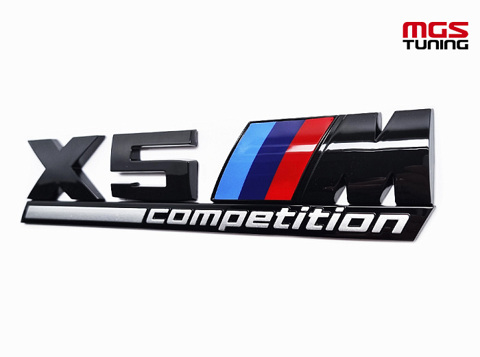 Шильдик на крышку багажника BMW "Х5 М Competition" черный глянец / Шильдик на крышку багажника БМВ "Х5 М Компетишн" черный глянец