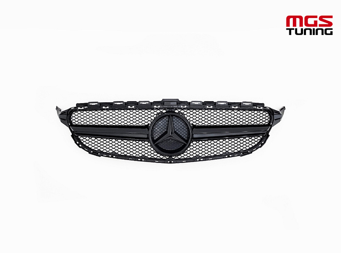 Решетка в стиле C63 Black (без камеры) для Mercedes C-class W205/C205 (2014-2018) / Решетка в стиле Ц63 Черная (без камеры) для Мерседес Ц-класс В205/Ц205 (2014-2018)