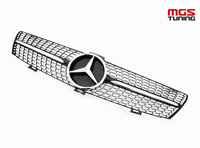 Решетка в стиле Diamond Black для Mercedes CLS-class C219 (2005-2007) / Решетка в стиле Даймонд Черная для Мерседес ЦЛС-класс Ц219 (2005-2007)