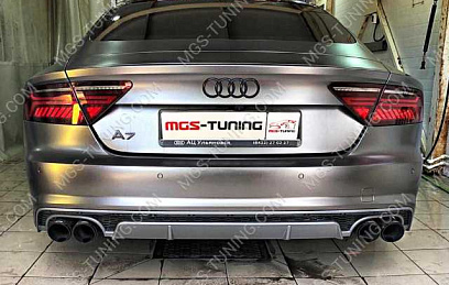 Диффузор на Audi A7 + Насадки Akrapovic