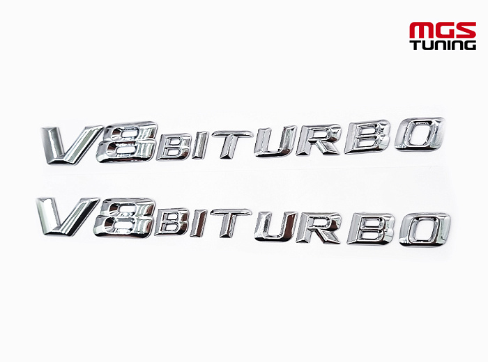 Шильдики V8 biturbo хром / Шильдики В8 Битурбо хром