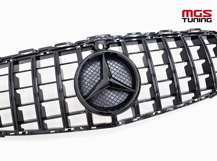 Решетка GT Style Black (под камеру) для Mercedes C-class W205/C205 (2014-2018) / Решетка ГТ Стайл Черная (под камеру) для Мерседес Ц-класс В205/Ц205 (2014-2018)
