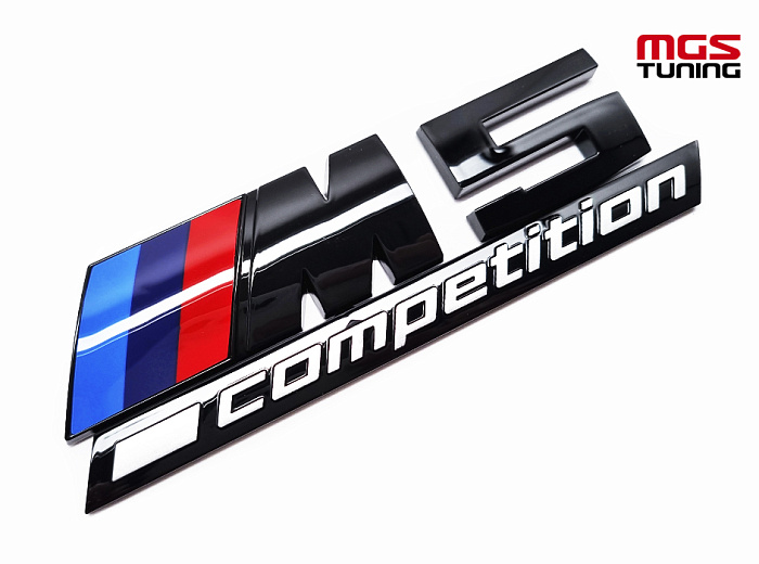 Шильдик "M5 Competition" на багажник черный глянец / Шильдик "М5 Компетишн" на багажник черный глянец