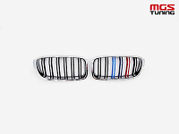 Решётка в стиле BMW M3 f30 с триколором М и хром обод / Решётка в стиле БМВ М3 Ф30 с триколором М и хром обод