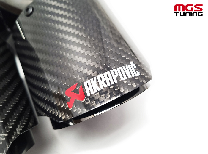 Насадки на выхлоп Akrapovic двойные новый дизайн black edition 89мм / Насадки на выхлоп Акрапович двойные новый дизайн чёрный Эдишн 89мм