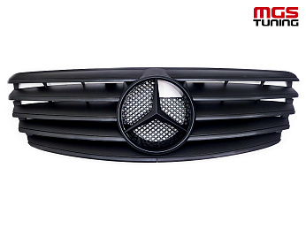 Решетка полностью черная матовая для Mercedes E-class W211 (2002-2006) / Решетка полностью черная матовая для Мерседес Е-класс В211 (2002-2006)