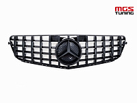 Решетка GT Style Black для Mercedes C-class W204 (2007-2014) / Решетка ГТ СТайл Черная для Мерседес Ц-класс В204 (2007-2014)
