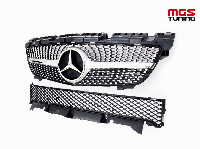 Решетка в стиле Diamond Silver для Mercedes SLK-class R172 (2011-2016) / Решетка в стиле Даймонд Серебро для Мерседес СЛК-класс Р172 (2011-2016)