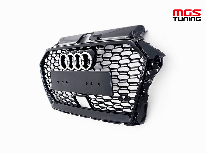 Решётка на Audi A3 16-20 в стиле RS3 style #1 под радар / Решётка на Ауди А3 16-20 в стиле РС3 стиль #1 под радар