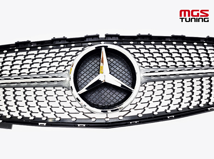Решетка в стиле Diamond Silver для Mercedes A-class W176 рест. (2015-2018) / Решетка в стиле Даймонд Серебро для Мерседес А-класс В176 рест. (2015-2018)