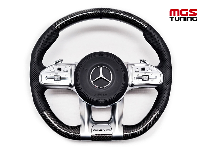 Руль Mercedes 63 AMG карбон с активным круиз контролем + подушка / Руль Мерседес 63 АМГ карбон с активным круиз контролем + подушка
