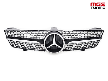 Решетка в стиле Diamond Black для Mercedes CLS-class C219 рест. (2008-2010) / Решетка в стиле Даймонд Черная для Мерседес ЦЛС-класс Ц219 рест. (2008-2010)