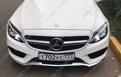 Решетка и выхлоп на Mercedes c-class W205 