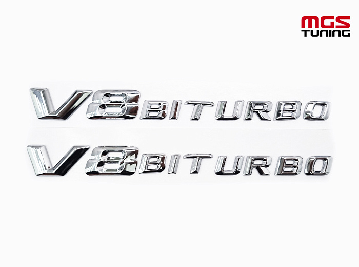 Шильдики V8 biturbo хром / Шильдики В8 Битурбо хром