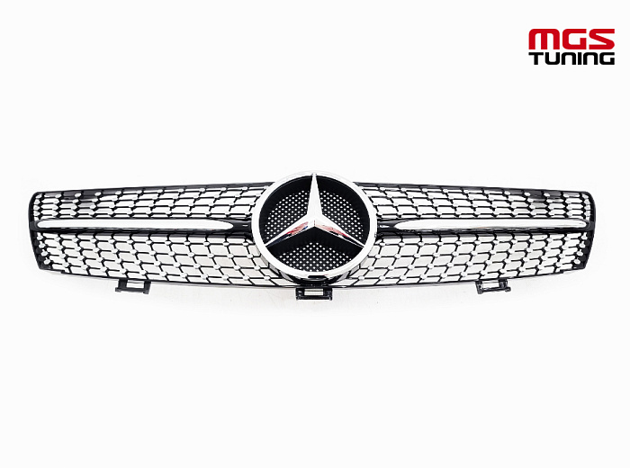 Решетка в стиле Diamond Black для Mercedes CLS-class C219 (2005-2007) / Решетка в стиле Даймонд Черная для Мерседес ЦЛС-класс Ц219 (2005-2007)