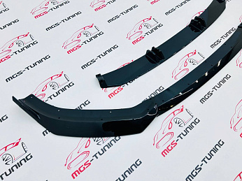 Губа переднего бампера Audi A3 16-20 стиль RS ABT черная для Sedan S-line 2