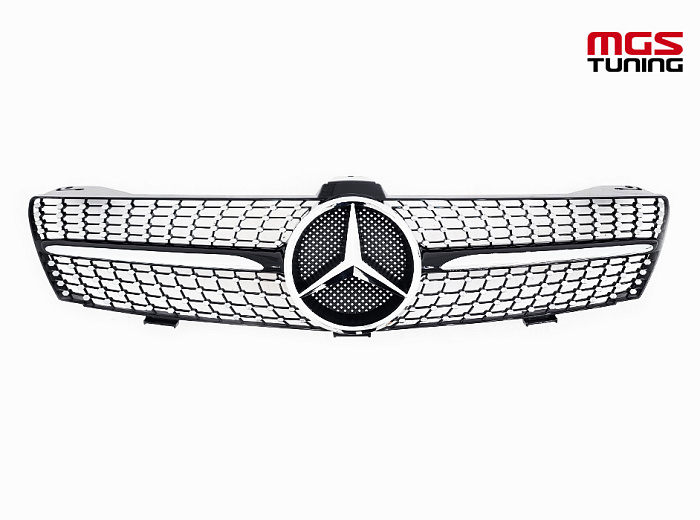 Решетка в стиле Diamond Black для Mercedes CLS-class C219 (2005-2007) / Решетка в стиле Даймонд Черная для Мерседес ЦЛС-класс Ц219 (2005-2007)