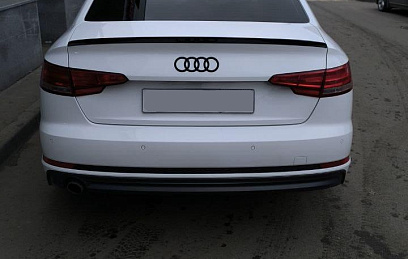 Спойлер на крышку багажника Audi A4 B9 черный