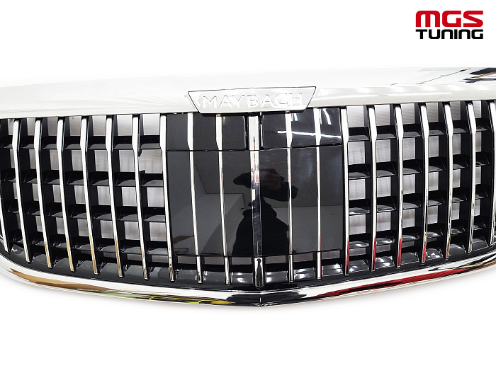 Решетка в стиле Maybach (с логотипом) для Mercedes S-class W222 (2013-2020) / Решетка в стиле Майбах (с логотипом) для Мерседес С-класс В222 (2013-2020)