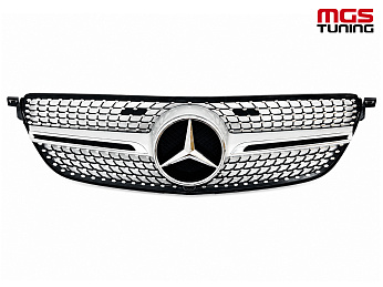 Решетка в стиле Diamond Silver для Mercedes GLE-coupe C292 (2015-2019) / Решетка в стиле Даймонд Серебро для Мерседес ГЛЕ-купе Ц292 (2015-2019)